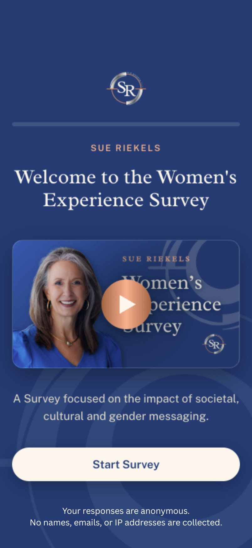 Sue’s Surveys — anonymous survey platform built by Clayton Method